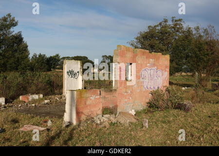 Les ruines des bâtiments anciens érosion abstrait graffiti Banque D'Images