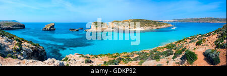 Lagon Bleu Malte Gozo Comino island Banque D'Images