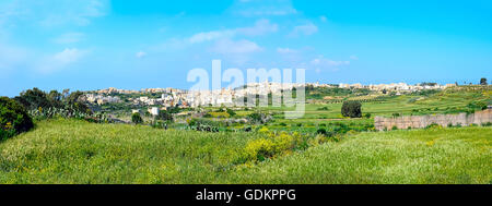 Vue panoramique de Mgarr Malte. Gozo, Malte Banque D'Images
