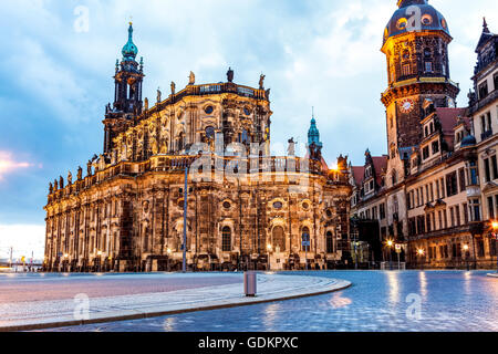 Hofkirche Katholische Dresden Église catholique. Allemagne Banque D'Images