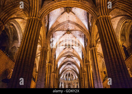 Cathédrale de Barcelone ou la Cathédrale de Santa Eulalia.Barcelone. La Catalogne, Espagne Banque D'Images