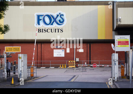 Fox's Biscuits est un fabricant de biscuits, fondée par la famille Fox site usine à Whitworth St, Wesham Kirkha, Preston Banque D'Images