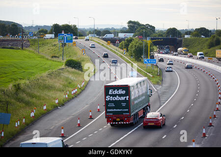 A556 Knutsford junction 19 M6 d'autoroute à deux voies de la route de secours en construction inachevée la saleté de boue Tabley A556 highw Banque D'Images