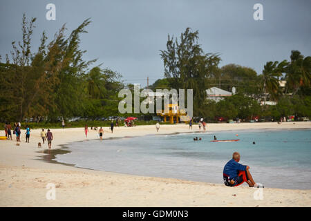 Les Petites Antilles La Barbade paroisse Saint Michael West indies Bridgetown capital plage côtière hêtre Brownes petit Carlisle Bay Banque D'Images