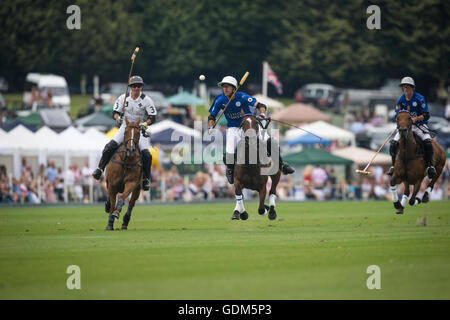 Midhurst, Angleterre, 17 juillet 2016. Gonzalito Pieres de King Power renards polo équipe conserve son œil sur la balle au cours de la finale du tournoi de la coupe d'or Jaeger LeCoultre. Crédit : Anthony Hatley/Alamy Live News Banque D'Images