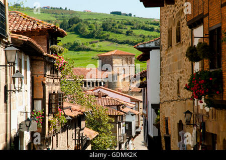 Canton Street - Santillana del Mar - Espagne Banque D'Images