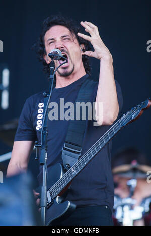 Gojira en prestation au Festival d'été de Québec, dans la ville de Québec Dimanche 17 Juillet, 2016. Banque D'Images