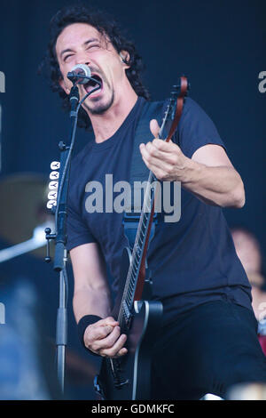 Gojira en prestation au Festival d'été de Québec, dans la ville de Québec Dimanche 17 Juillet, 2016. Banque D'Images