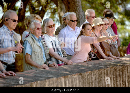 Voyages de groupe sur le château de São Jorge à Lisbonne, Lisbonne, Portugal, Lisbonne, l'Europe, Voyage Travel Photography Banque D'Images