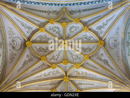 SEGOVIA, ESPAGNE, avril - 14, 2016 : La voûte gothique de la chapelle latérale de la cathédrale de Notre Dame de l'Assomption Banque D'Images