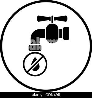 L'eau chute d'eau robinet avec icône. Cercle mince de conception. Vector illustration. Illustration de Vecteur