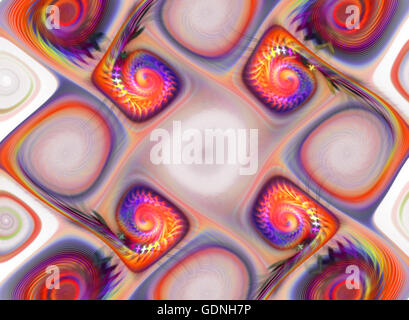 Résumé motif multicolore fantaisie fractal Fractal.art pour la conception créative,flyer, couvercle intérieur, poster Banque D'Images