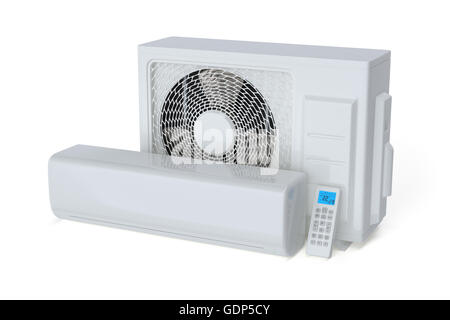 Système de climatisation isolé sur fond blanc. 3D render Banque D'Images