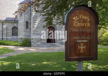 St Paul's Episcopal Church sur la rue Main à Stockbridge Banque D'Images