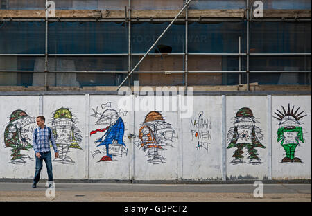 Oeuvre d'artiste de rue Nathan Bowen à Southwark, Londres. Banque D'Images