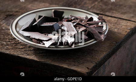 Pièces en chocolat prêt pour le Mississippi mud pie Banque D'Images