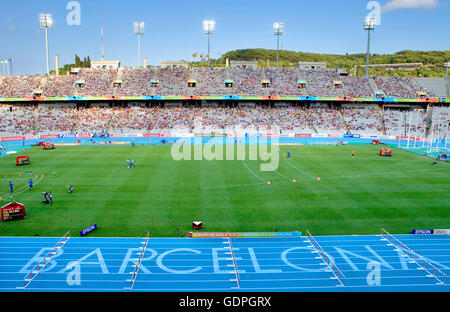 Stade olympique (Estadi Olímpic Lluís Companys) Montjuïc, Barcelone, Espagne, Europe Banque D'Images