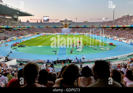 Stade olympique (Estadi Olímpic Lluís Companys) Montjuïc, Barcelone, Espagne, Europe Banque D'Images