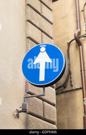 Funny road sign in Florence, Italie Banque D'Images