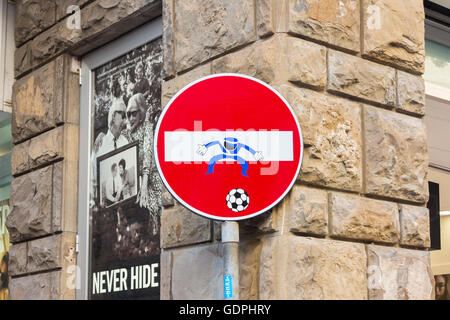 Funny road sign in Florence, Italie Banque D'Images