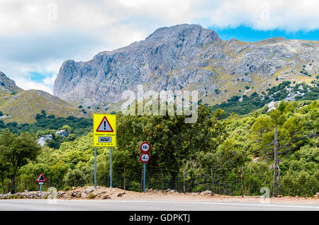 Road to Sa Calobra dans la Serra de Tramuntana - montagnes de Majorque, Espagne Banque D'Images