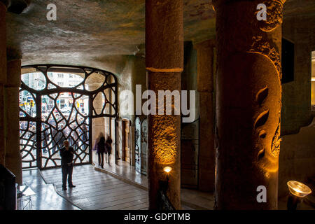 Porte,Casa Mila, de La Pedrera, Barcelone, Catalogne, Espagne Banque D'Images