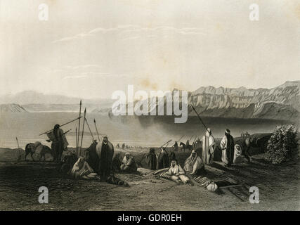 1867, gravure ancienne de la mer du Nord. SOURCE : gravure sur acier originale. Banque D'Images