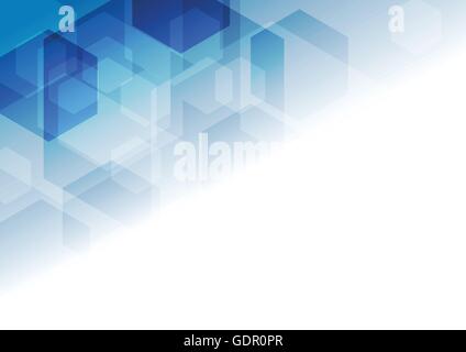Tech bleu vif avec arrière-plan géométrique d'hexagones. Conception vectorielle Illustration de Vecteur