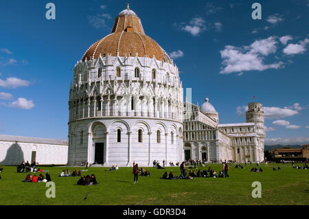 Géographie / voyages, Italie, Toscane, Pise, baptistère, de la cathédrale Duomo Santa Maria Assunta, le campanile, la Tour de Pise, Additional-Rights Clearance-Info-Not-Available- Banque D'Images