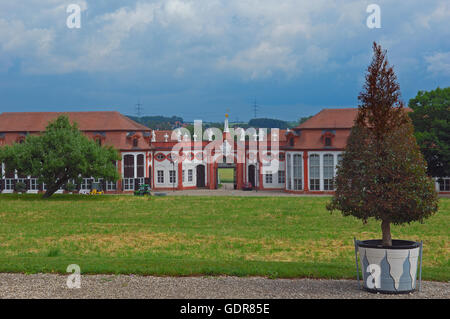 Château de la Redorte, entrée privée et l'orangerie, Memmelsdorf près de Bamberg, Haute-Franconie, Bavière, Allemagne, Europe. Banque D'Images