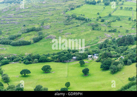 Les salons de thé et bâtiments annexes au parc Gleninchaquin, Kenmare, Kerry, Irlande. Banque D'Images