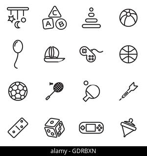 Ligne vectorielle toys icon set sur fond blanc Illustration de Vecteur