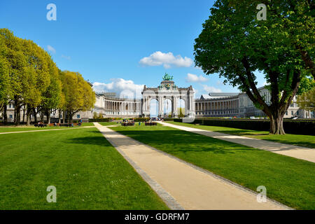 Arch, Jubilee Park, Parc du Cinquantenaire, Bruxelles, Belgique Banque D'Images