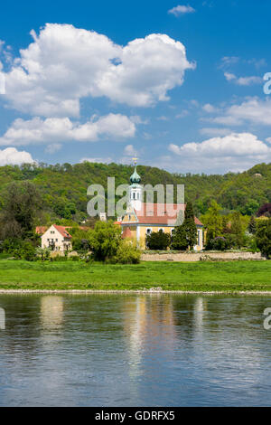 Chapelle Maria am Wasser, à l'Elbe, Dresde, Saxe, Allemagne Banque D'Images