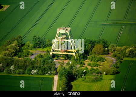 Vue aérienne de la mine fermée, Schacht 6 Radbod, Täufschacht, Hamm, Ruhr, Rhénanie du Nord-Westphalie, Allemagne Banque D'Images
