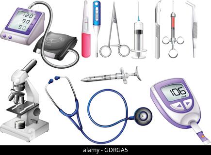 Ensemble d'illustration de l'équipement médical Illustration de Vecteur