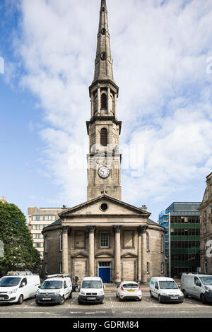 St Andrew's et St George's Church, West George Street, Édimbourg, plan elliptique, portique classique et clocher, de 1781-4. Banque D'Images