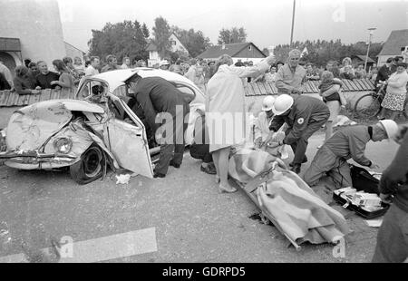 Mission de sauvetage par hélicoptère près de Munich, 1974 Banque D'Images