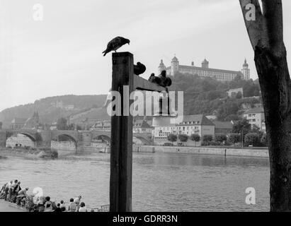 La forteresse de Marienberg à Würzburg, 1977 Banque D'Images