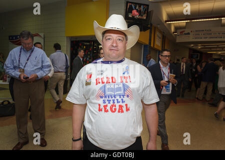 Cleveland, Ohio, USA, le 20 juillet 2016 : un délégué, Texas Convention Nationale Républicaine. (Philip Scalia/Alamy Live News) Banque D'Images