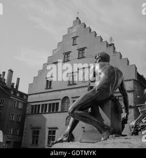 Fontaine-Lindavia à Lindau, 1950 Banque D'Images