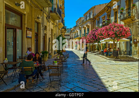 Italie Sicile Siracusa Via Mormina Penna Banque D'Images