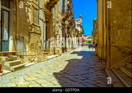 Italie Sicile Siracusa Via Mormina Penna Banque D'Images