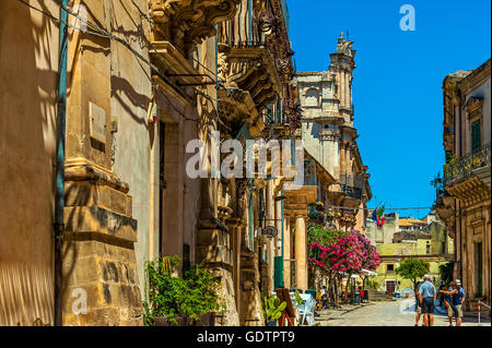 Italie Sicile Siracusa Via Mormina Penna Banque D'Images