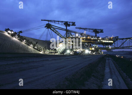 L'extraction de lignite à la mine à ciel ouvert de Welzow-Sued Banque D'Images