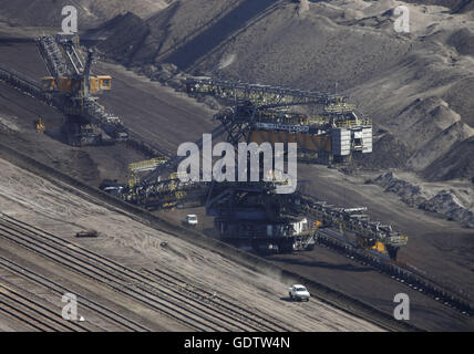 L'extraction de lignite à la mine à ciel ouvert de Welzow-Sued Banque D'Images