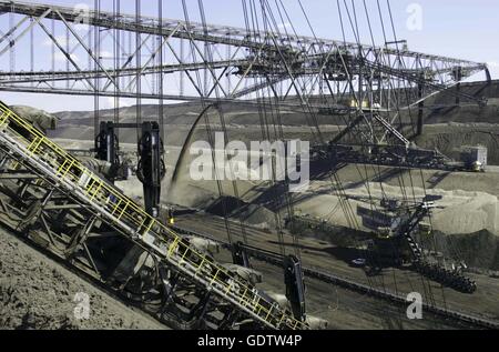 L'extraction de lignite à la mine à ciel ouvert de Welzow-Sued Banque D'Images