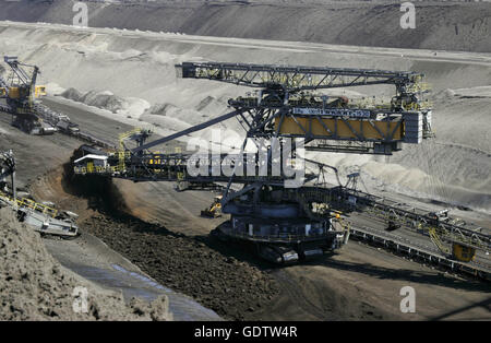 L'extraction de lignite à la mine à ciel ouvert de Welzow-Sued Banque D'Images