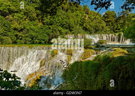 Lower Falls au Parc National de Krka, près de Sibenik, Croatie Banque D'Images