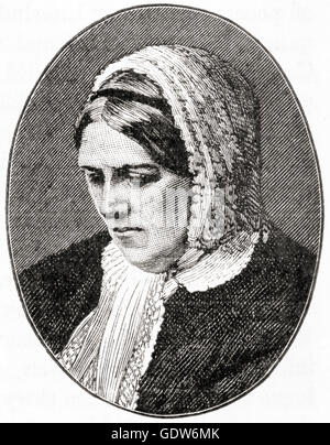 Harriet Martineau, 1802 - 1876. Théoricien social britannique Whig et écrivain. Banque D'Images